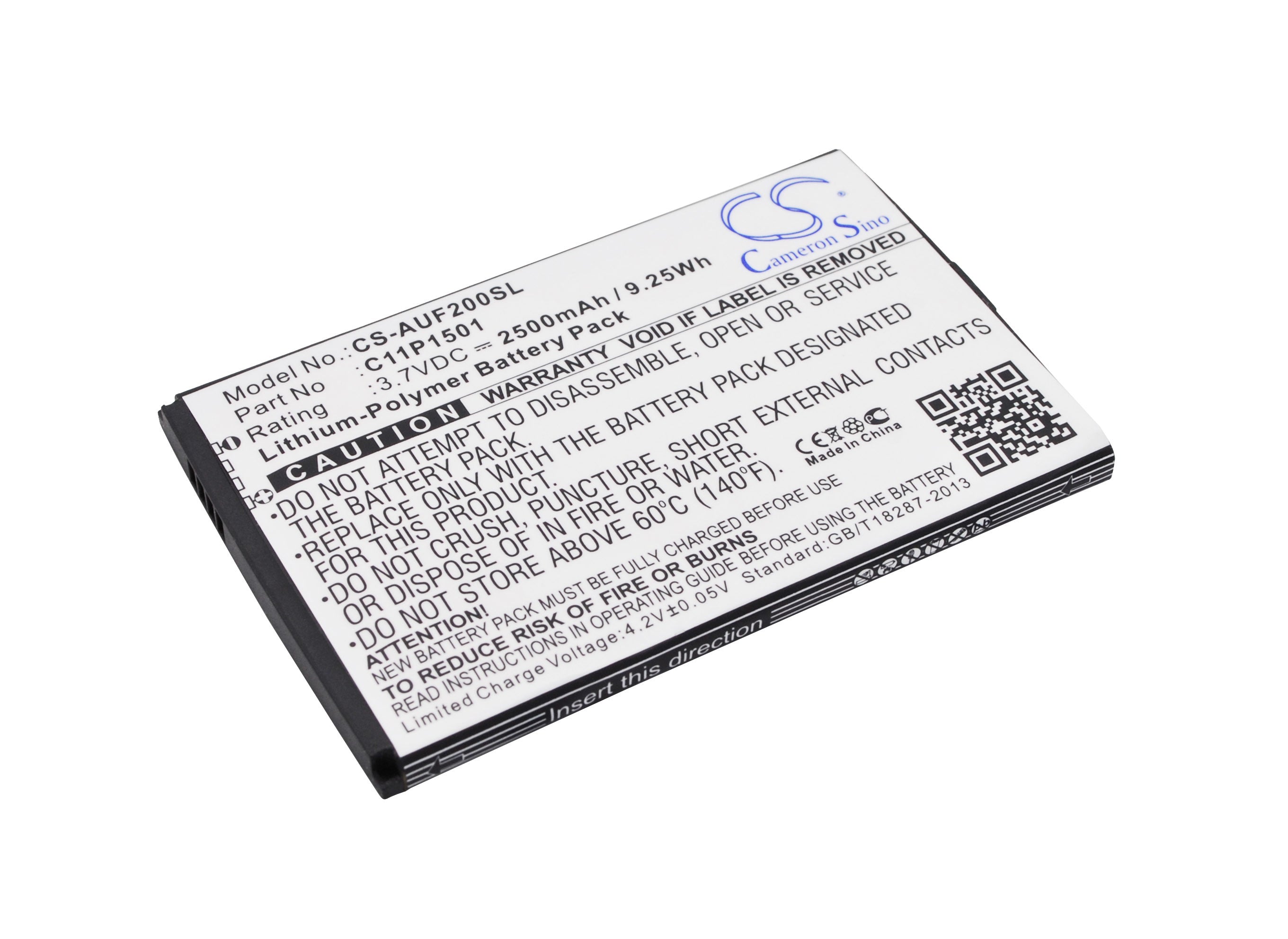 2500mAh Battery - CS-AUF200SL / Li-Polymer / Volts: 3.7