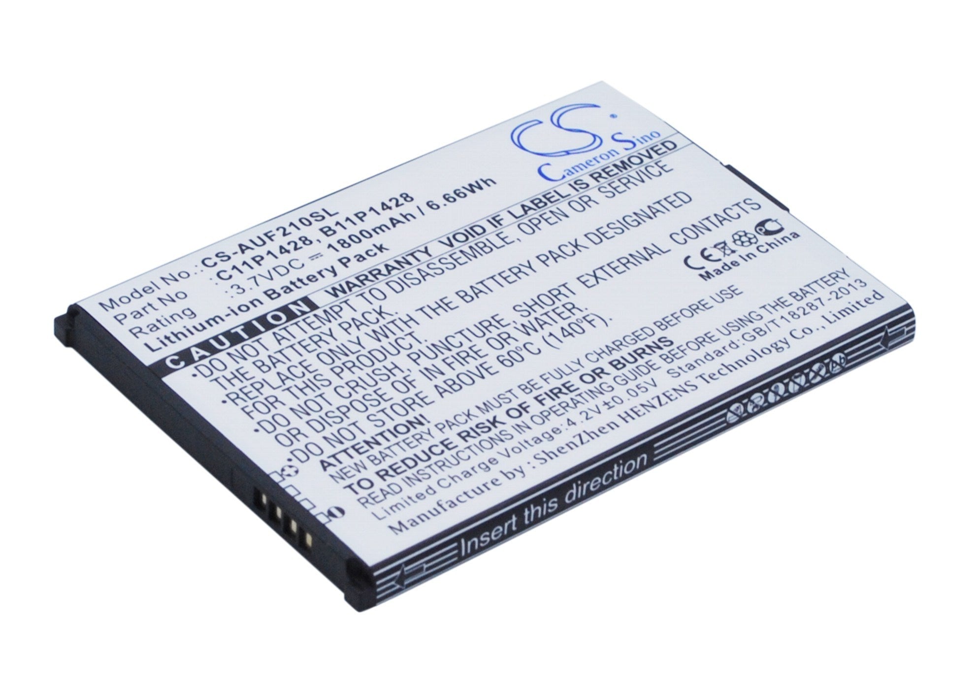 1800mAh Battery - CS-AUF210SL / Li-ion / Volts: 3.7