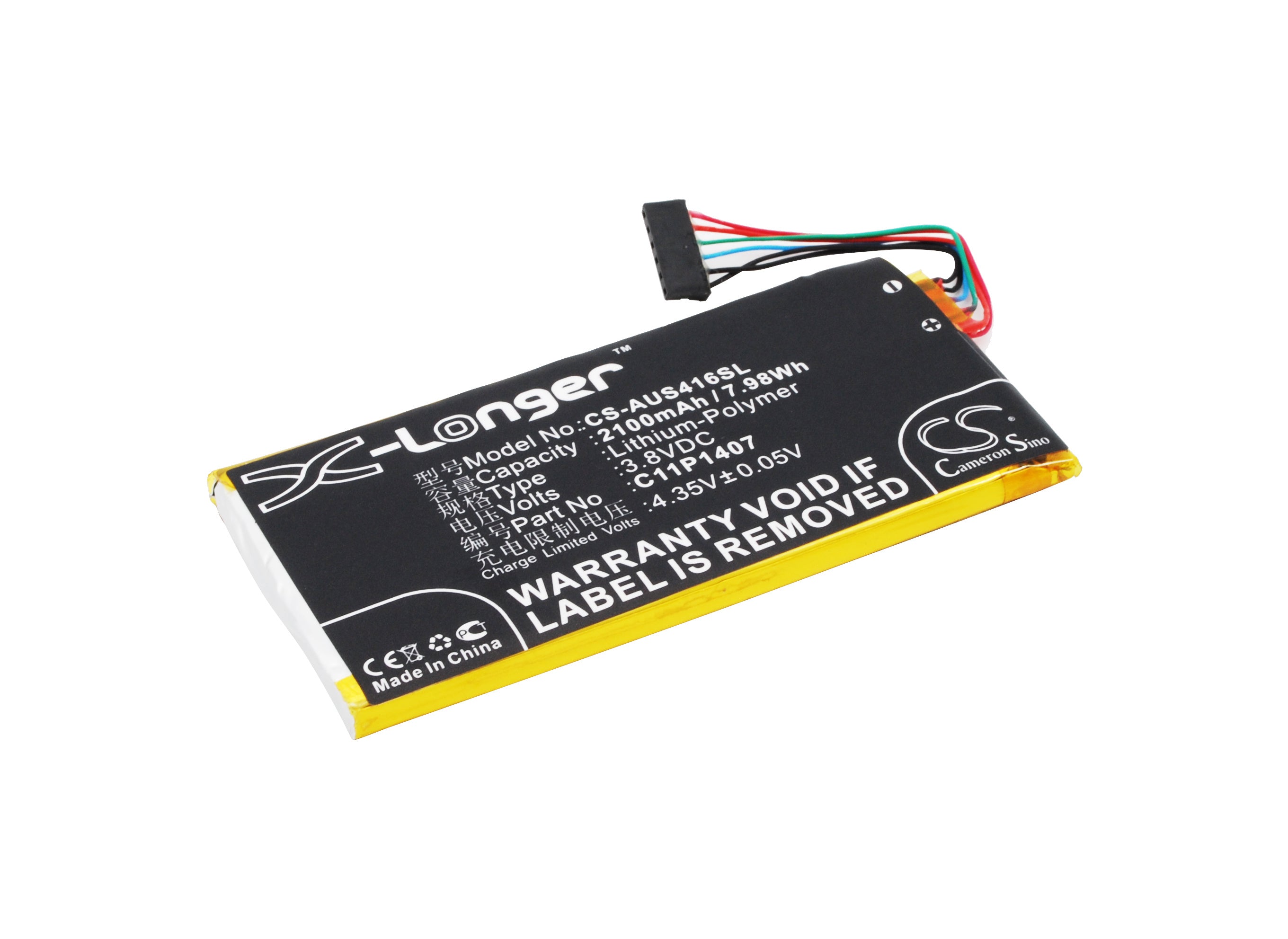 2100mAh Battery - CS-AUS416SL / Li-Polymer / Volts: 3.8