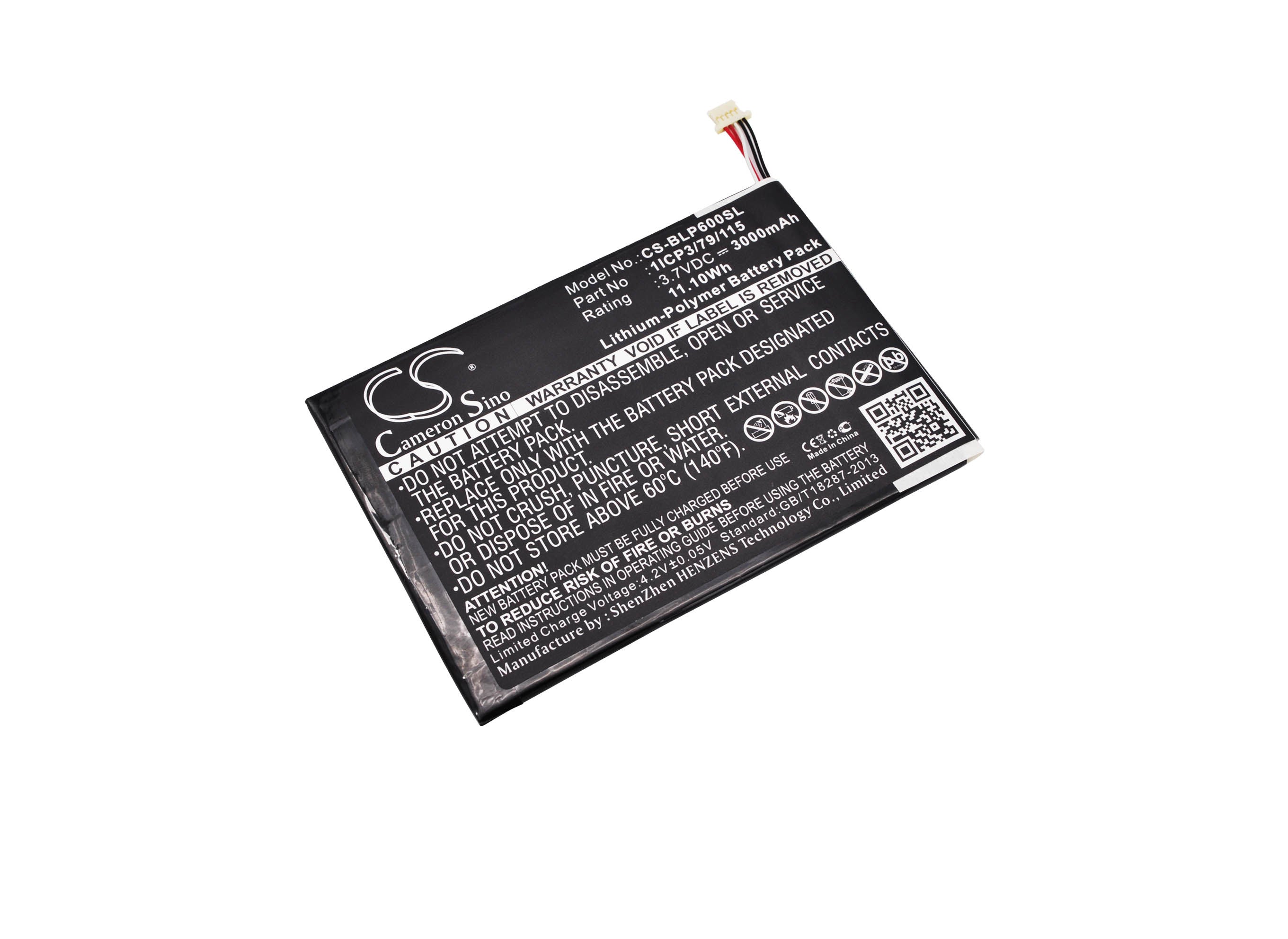 3000mAh Battery - CS-BLP600SL / Li-Polymer / Volts: 3.7