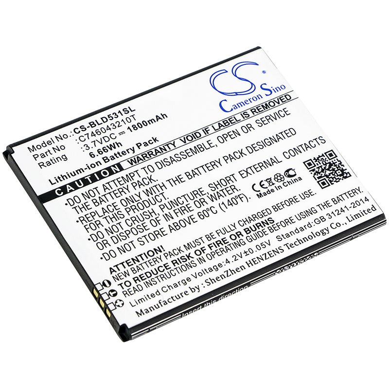 1800mAh Battery - CS-BLD531SL / Li-ion / Volts: 3.7