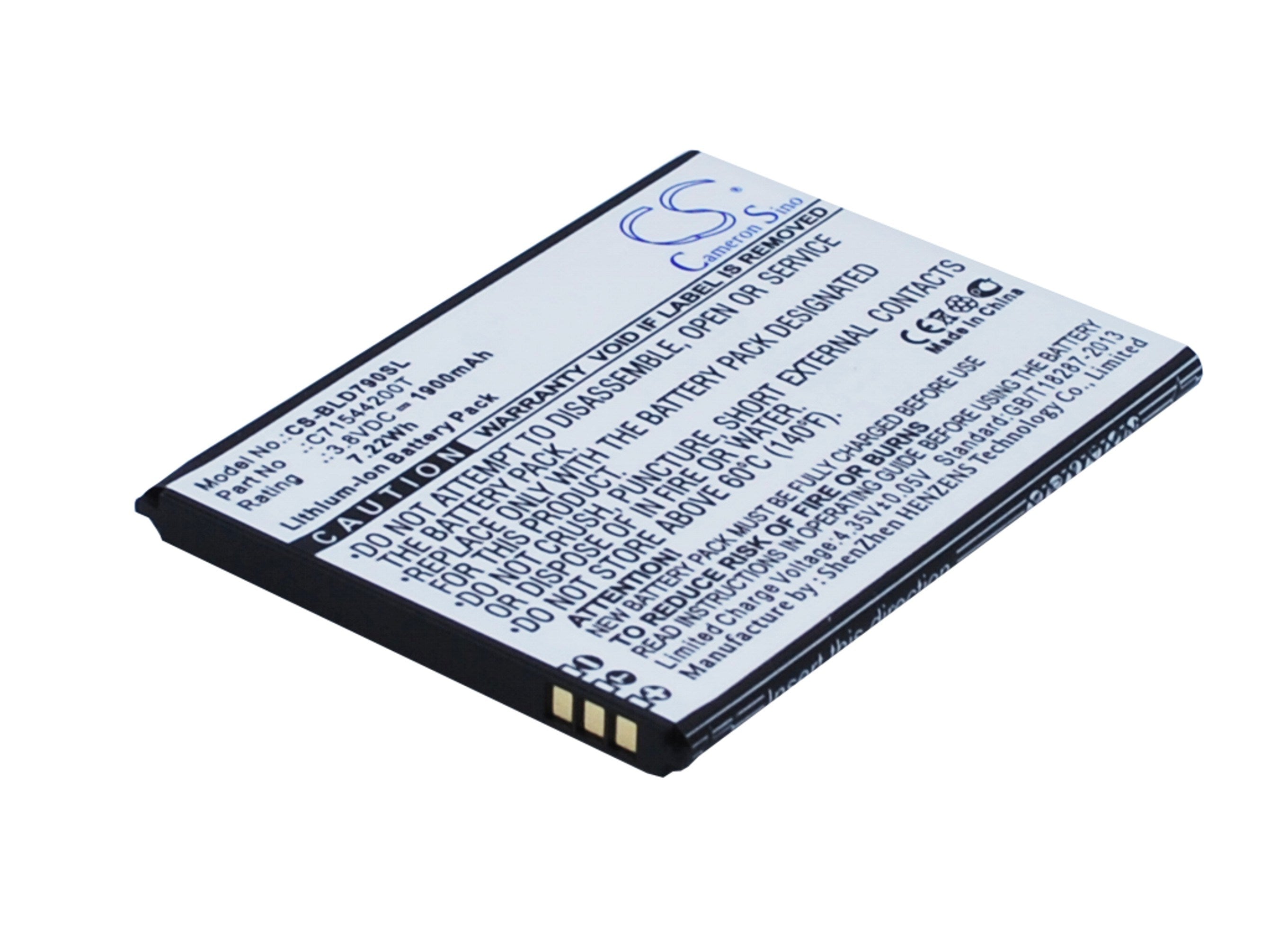 1900mAh Battery - CS-BLD790SL / Li-ion / Volts: 3.8