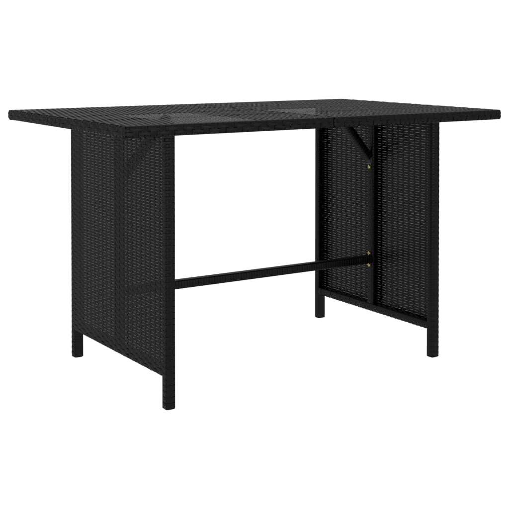 Patio Dining Table Black 43.3"x27.6"x25. 6"Poly Rattan