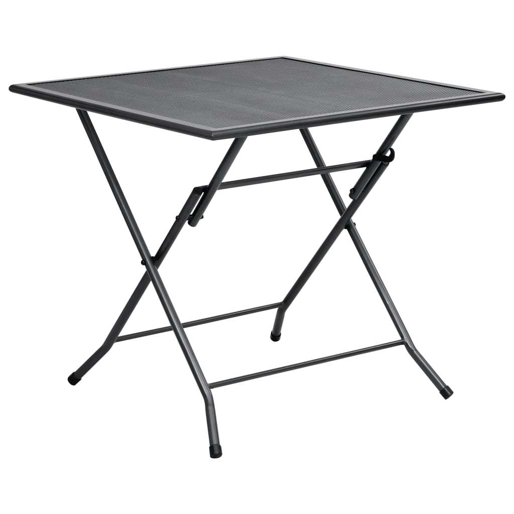 Folding Mesh Table 31.5"x31.5"x28.3" Steel Anthracite