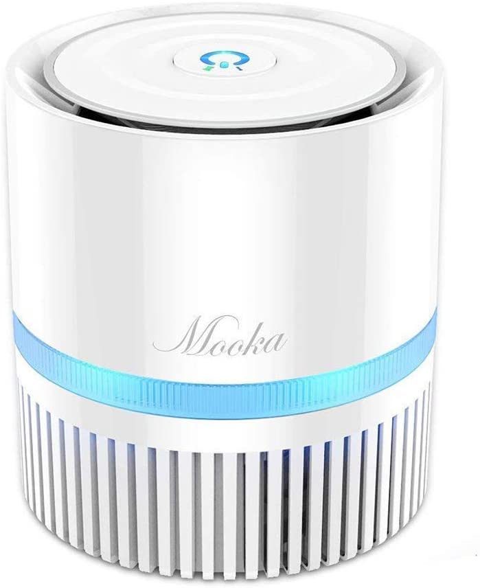 MOOKA Air Purifier for Home;  3-in-1 True HEPA Filter Air Cleaner for Bedroom and Office;  Odor Eliminator for Allergies and Pets;  Smoke;  Dust;  3D Filtration;  Night Light