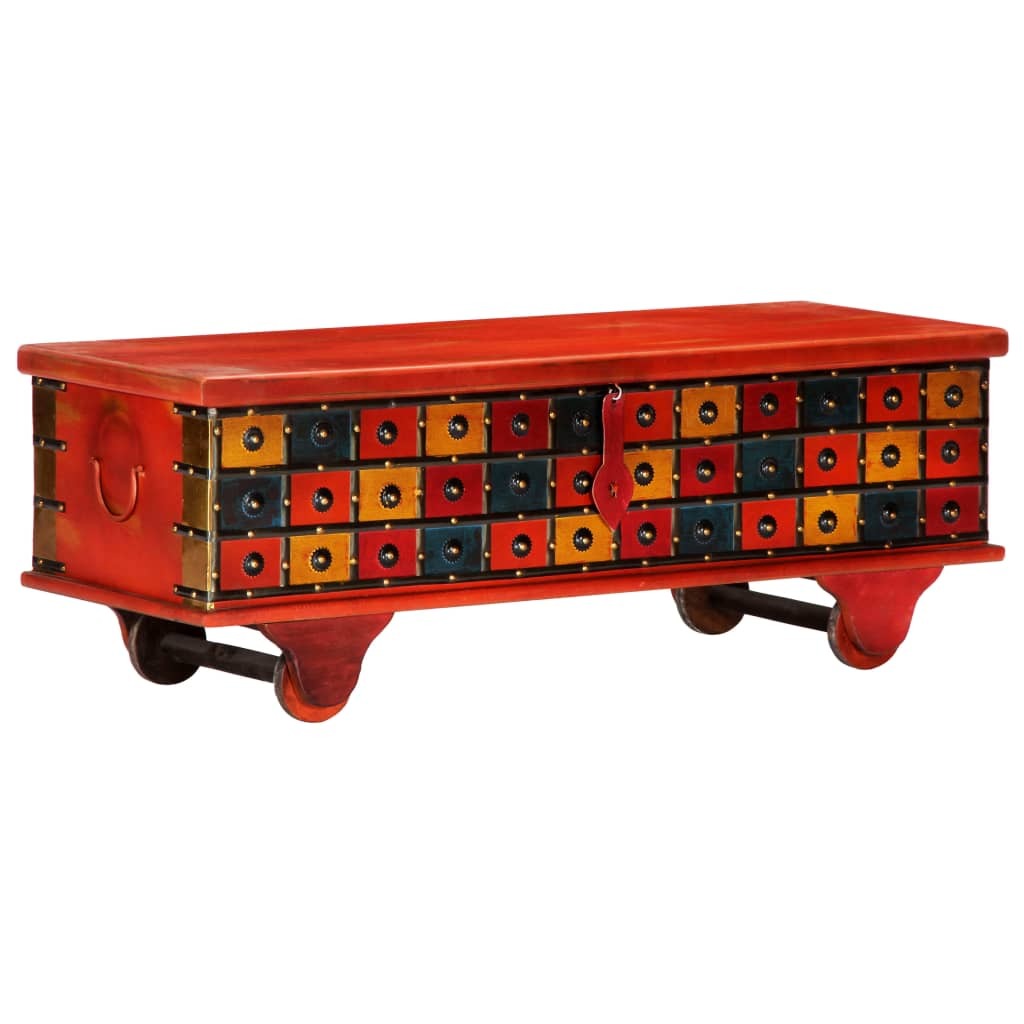 Storage Box Red 43.3"x15.7"x15.7" Solid Acacia Wood