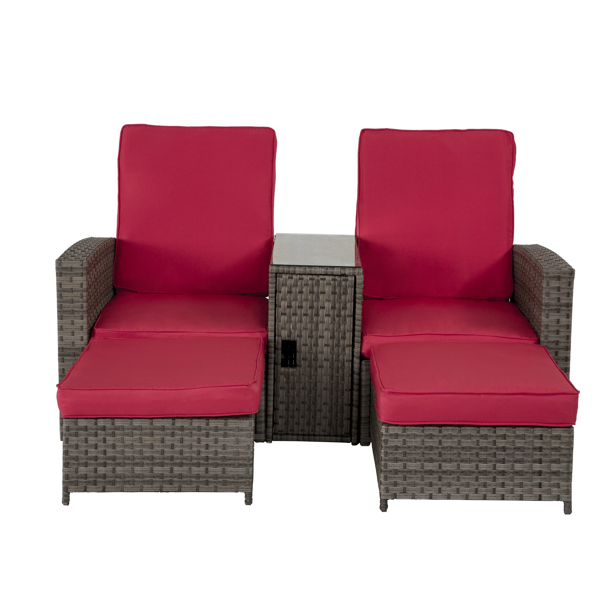 Brown 5 Piece  resin wicker Seating Group