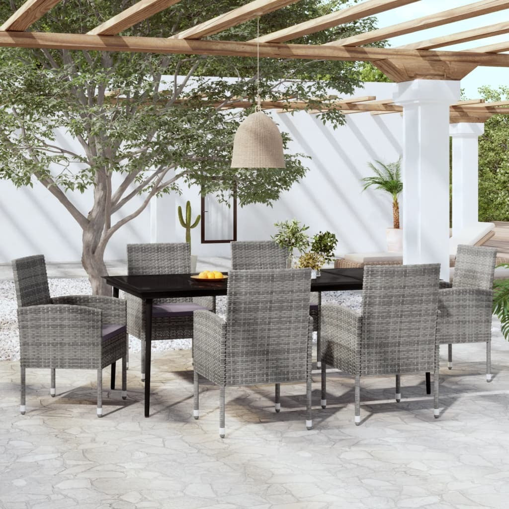 7 Piece Patio Dining Set Anthracite