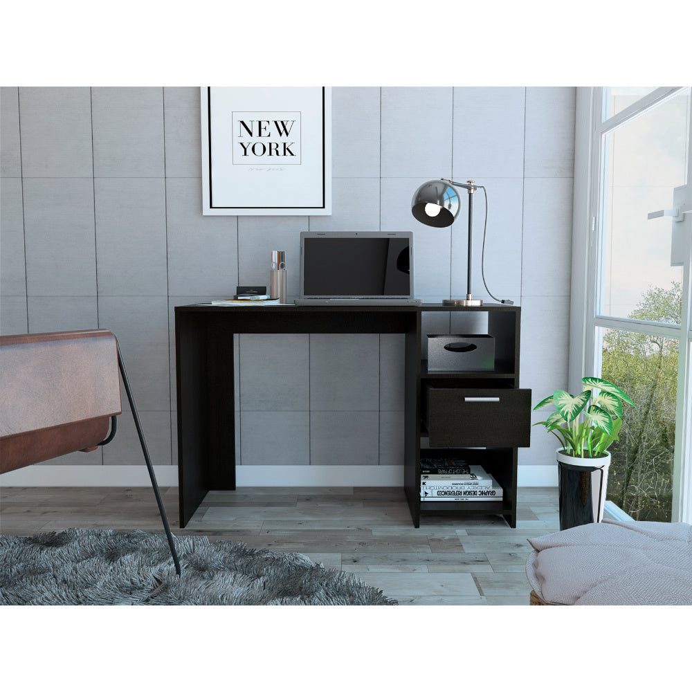 Covington 2-Shelf 1-Drawer Writing Desk Black