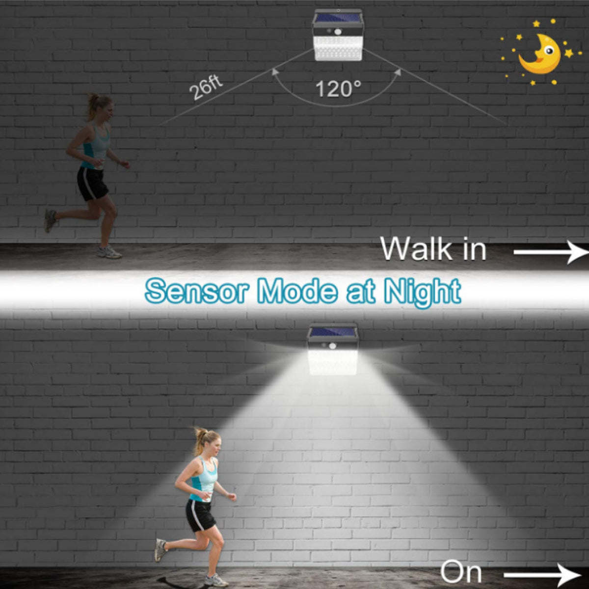 Lumina 206 LED Cluster Lights With Solar Power And Motion Sensor - 2/pack