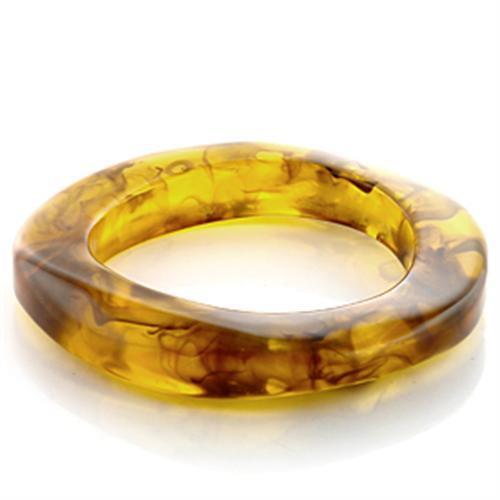 LO753 - Plastic Bangle with Synthetic Synthetic Stone in Amber