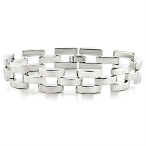 LO708 - Imitation Rhodium Brass Bracelet with No Stone