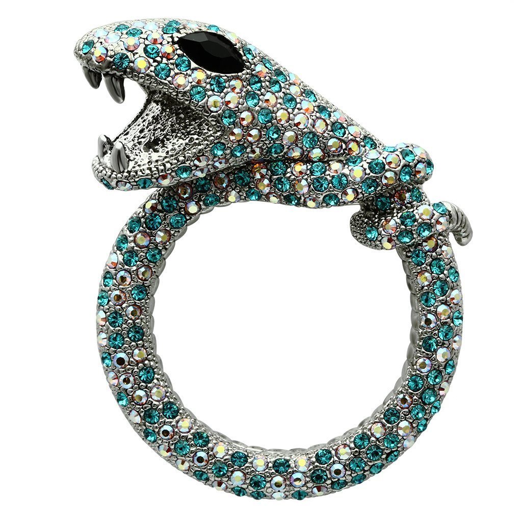 LO2401 - Imitation Rhodium White Metal Brooches with Top Grade Crystal in Multi Color