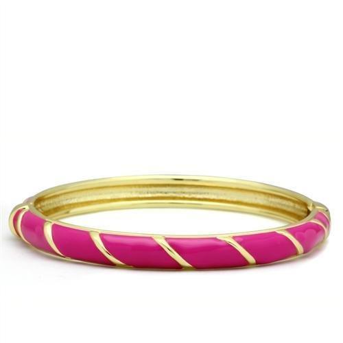 LO2139 - Flash Gold White Metal Bangle with Epoxy in No Stone