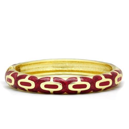 LO2130 - Flash Gold White Metal Bangle with Epoxy in No Stone