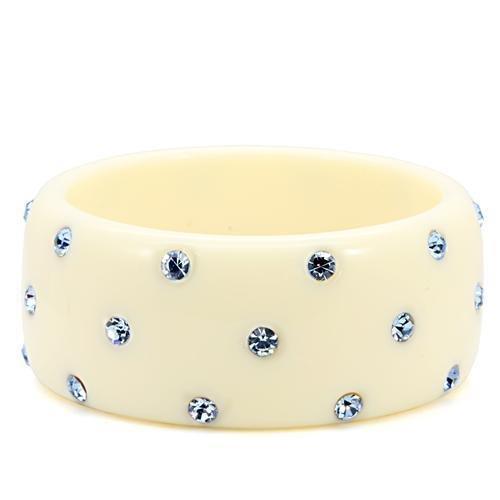 LO1907 - Resin Bangle with Top Grade Crystal in Light Sapphire