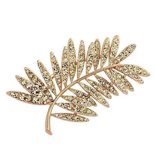 LO2830 - Flash Rose Gold White Metal Brooches with Top Grade Crystal in Light Peach