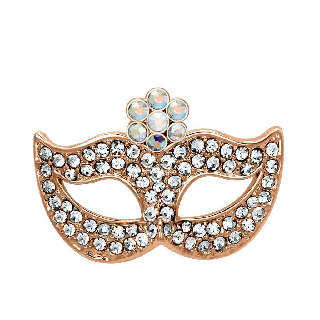 LO2807 - Imitation Rhodium White Metal Brooches with Top Grade Crystal in Aurora Borealis (Rainbow Effect)