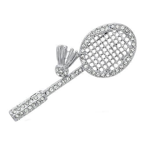 LO2823 - Imitation Rhodium White Metal Brooches with Top Grade Crystal in Clear