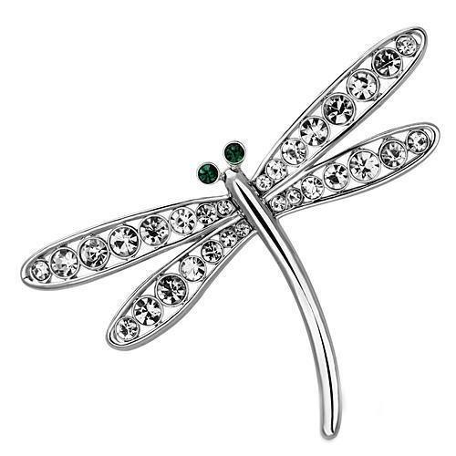 LO2825 - Imitation Rhodium White Metal Brooches with Top Grade Crystal in Clear