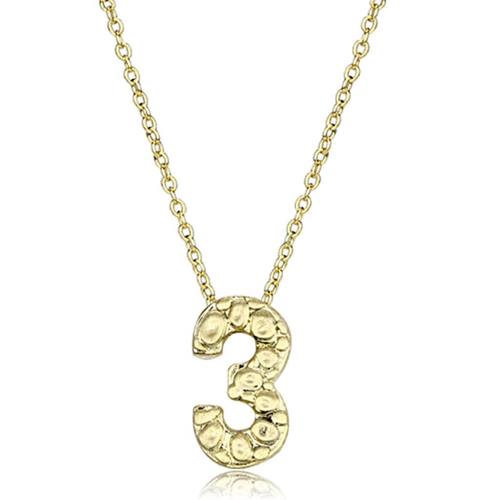 LO3467 - Flash Gold Brass Chain Pendant with Top Grade Crystal in Clear