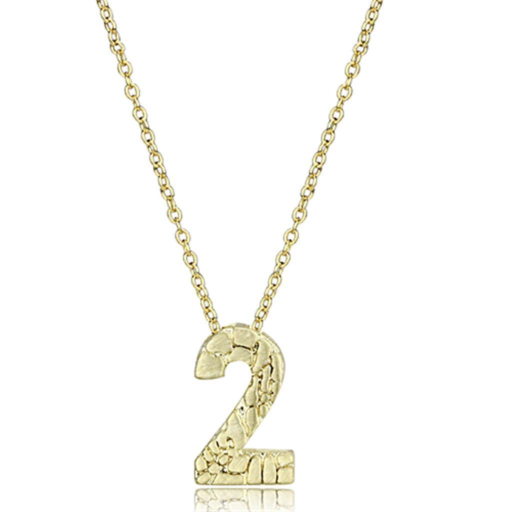 LO3461 - Flash Gold Brass Chain Pendant with Top Grade Crystal in Clear
