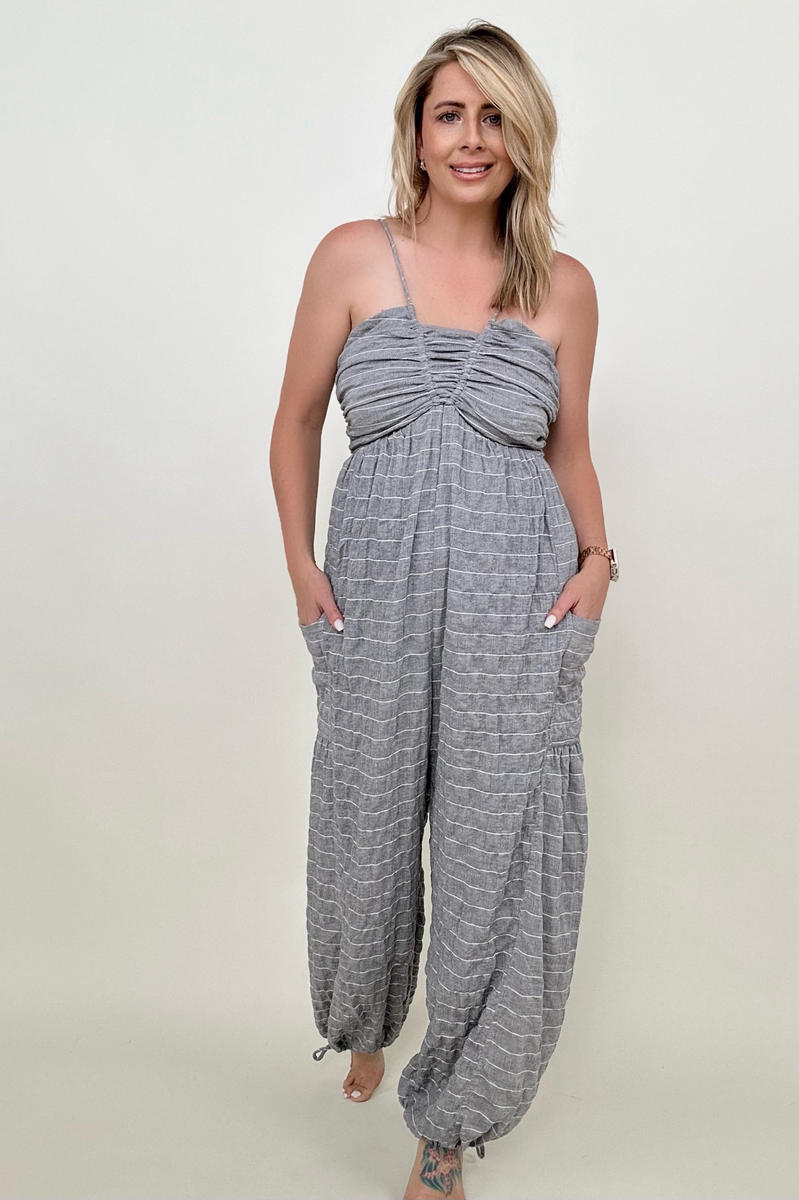 Sleeveless Halter Tie Back Woven Jumpsuit