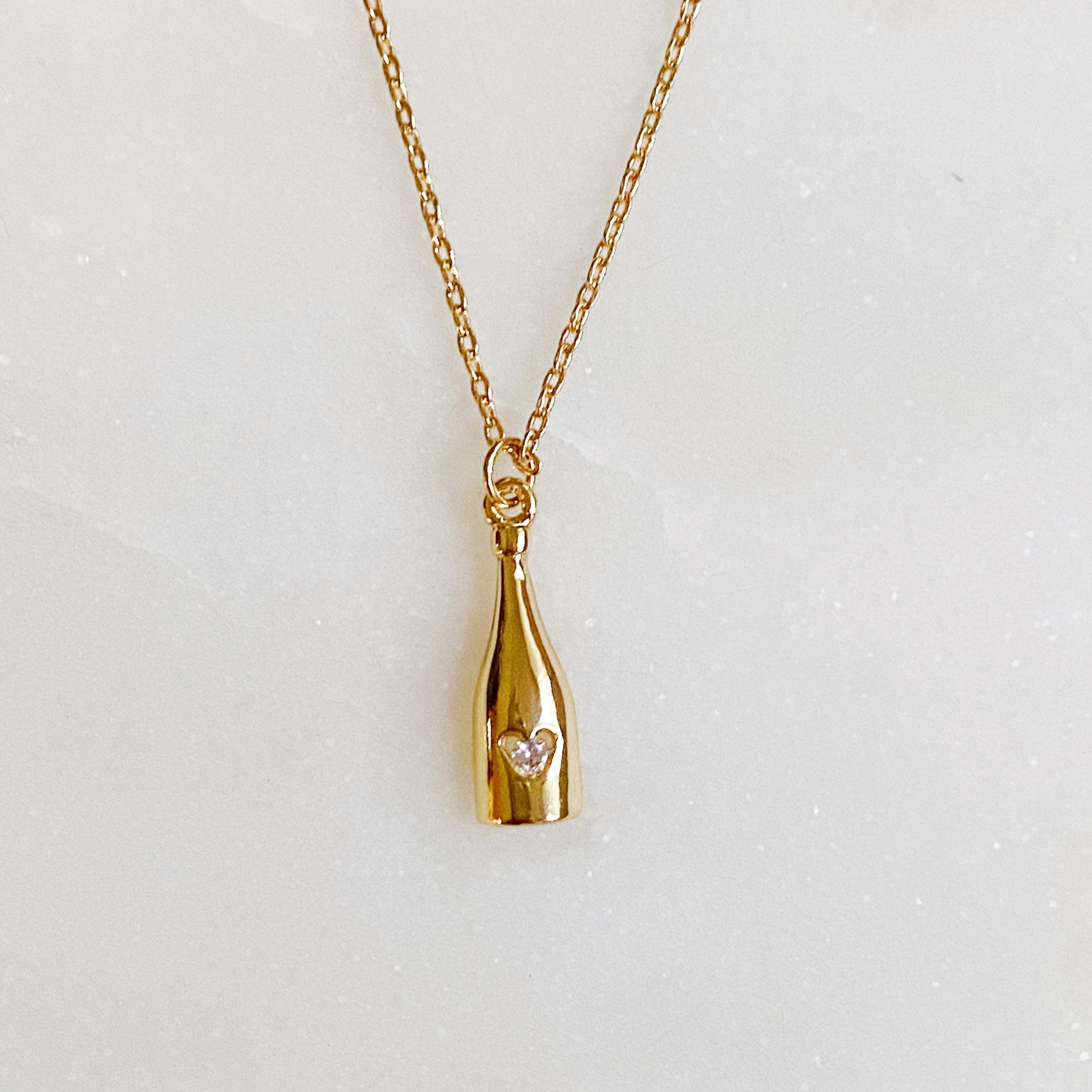 Golden Champagne Pendant Necklace