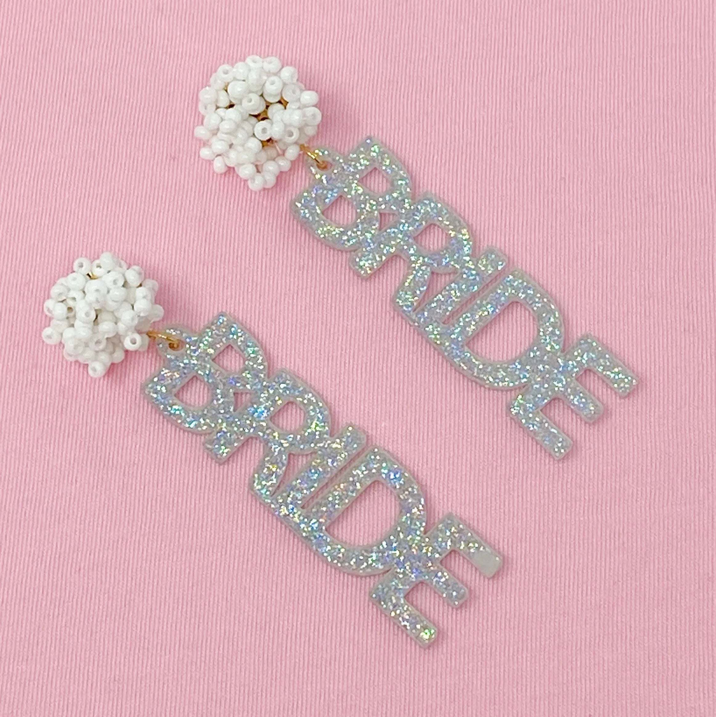 Bride Babe Cutout Acrylic Earrings