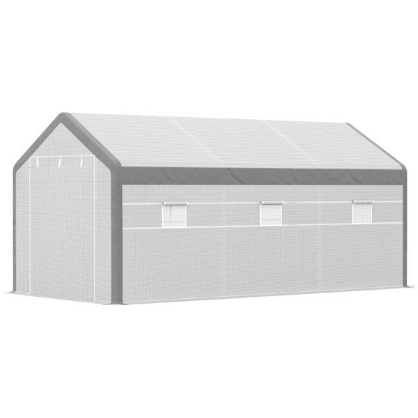 20' x10' x 9' Walk-in Greenhouse with Roll Up Door With 8 Closeable Windows