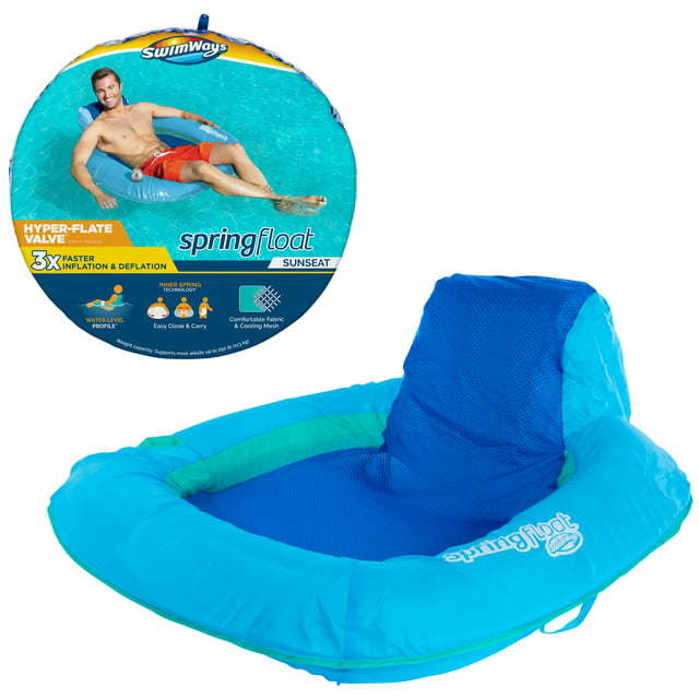 Spring Float Sunseat, Inflatable Pool Lounge Chair with Backrest, Pool Float for Adults