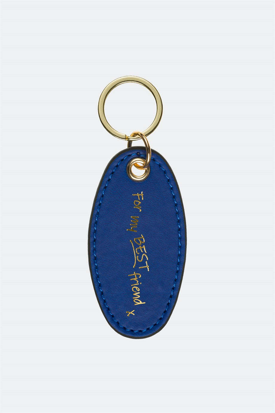 Case Look Leather Navy Blue Metal Keychain 04