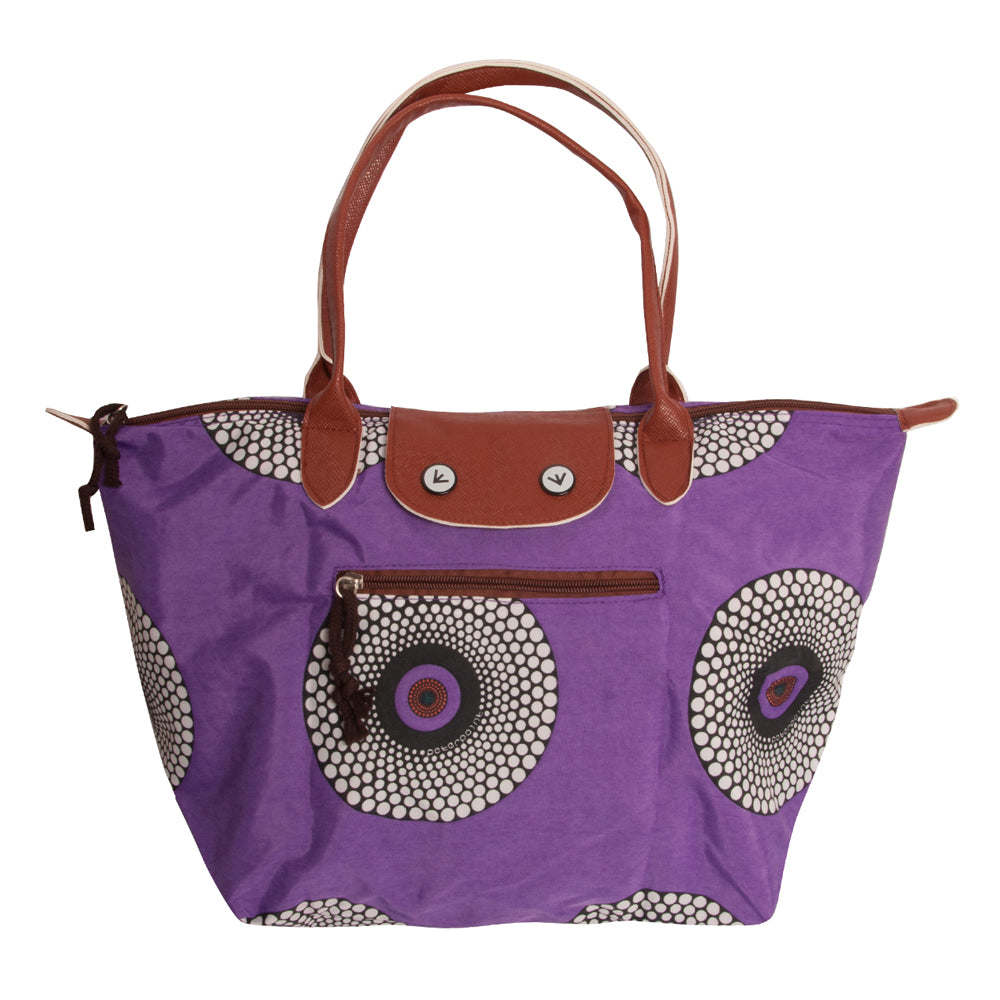 BiggFashion Purple Patterned Foldable Bag