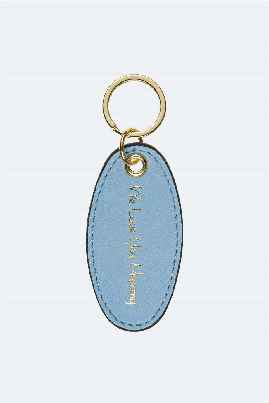 Case Look Leather Blue Metal Keychain 03