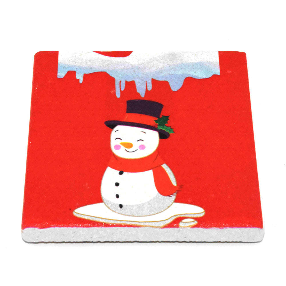 BiggDesign Snow Man Limra Stone Coaster