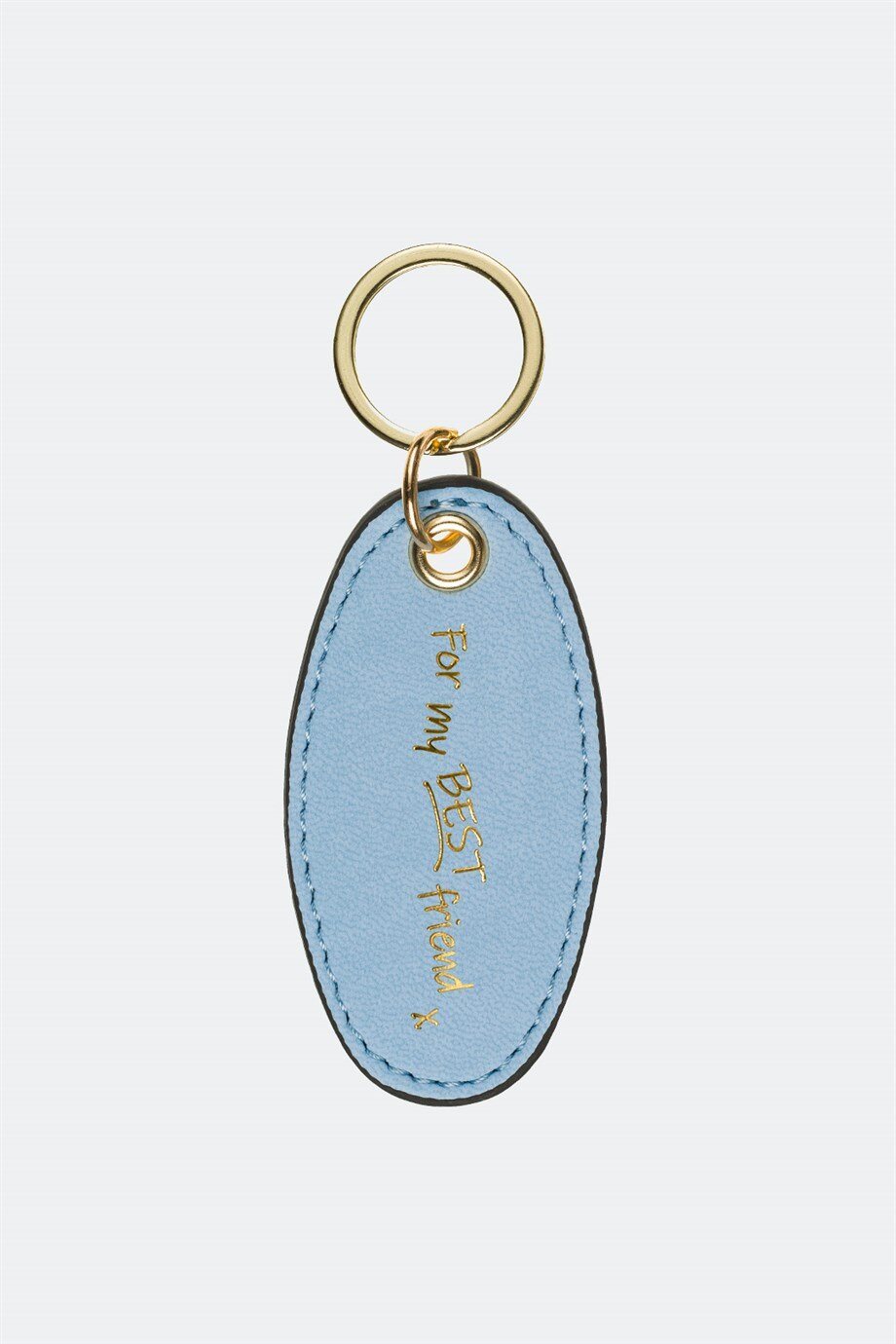 Case Look Leather Blue Metal Keychain 04