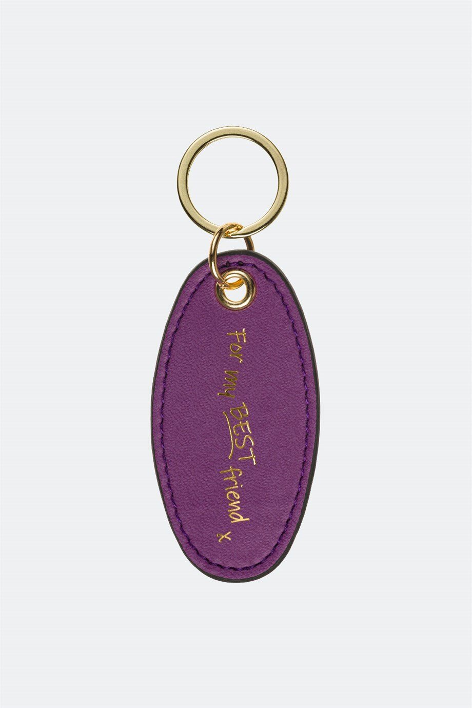 Case Look Leather Purple Metal Keychain 04