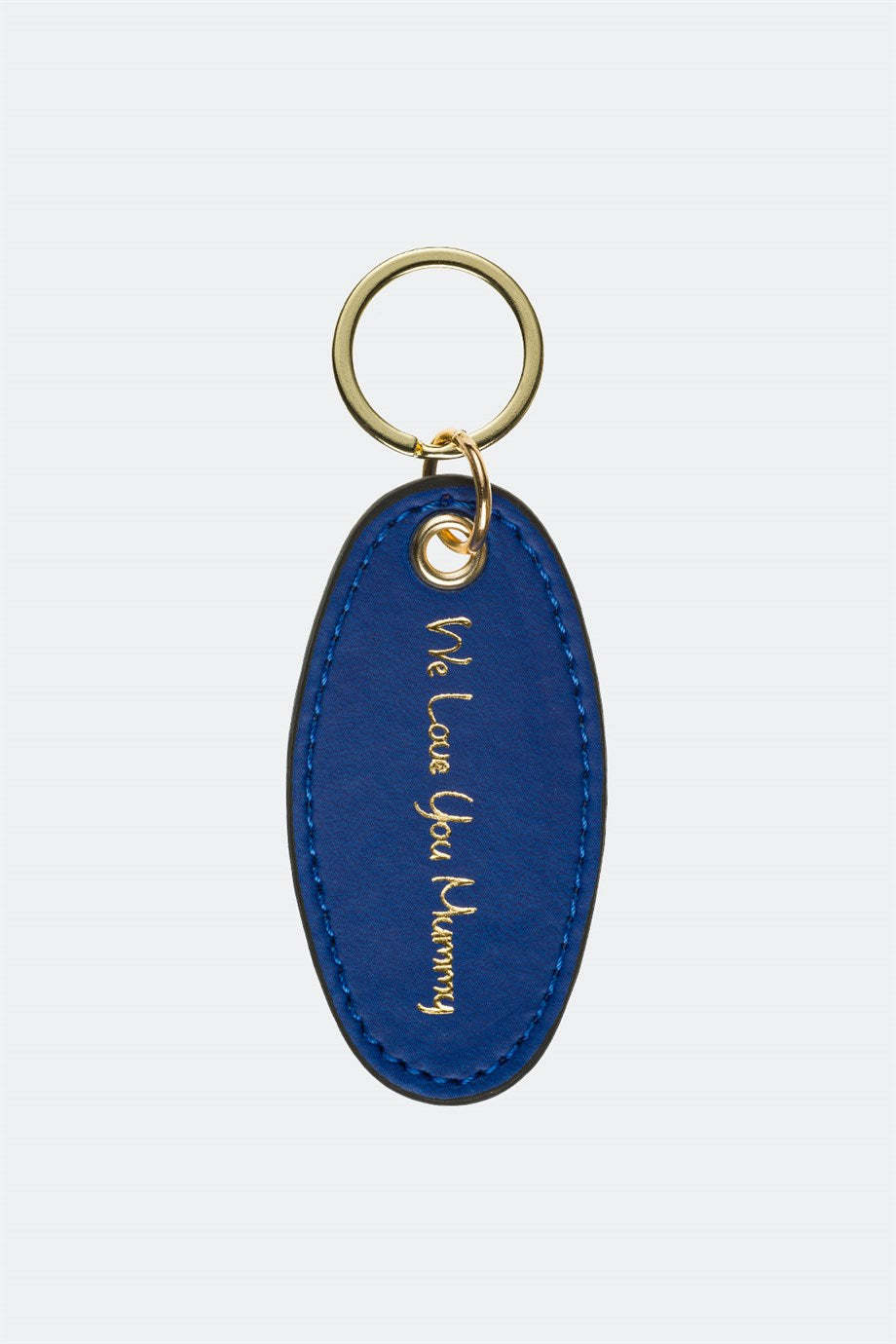 Case Look Leather Navy Blue Metal Keychain 03