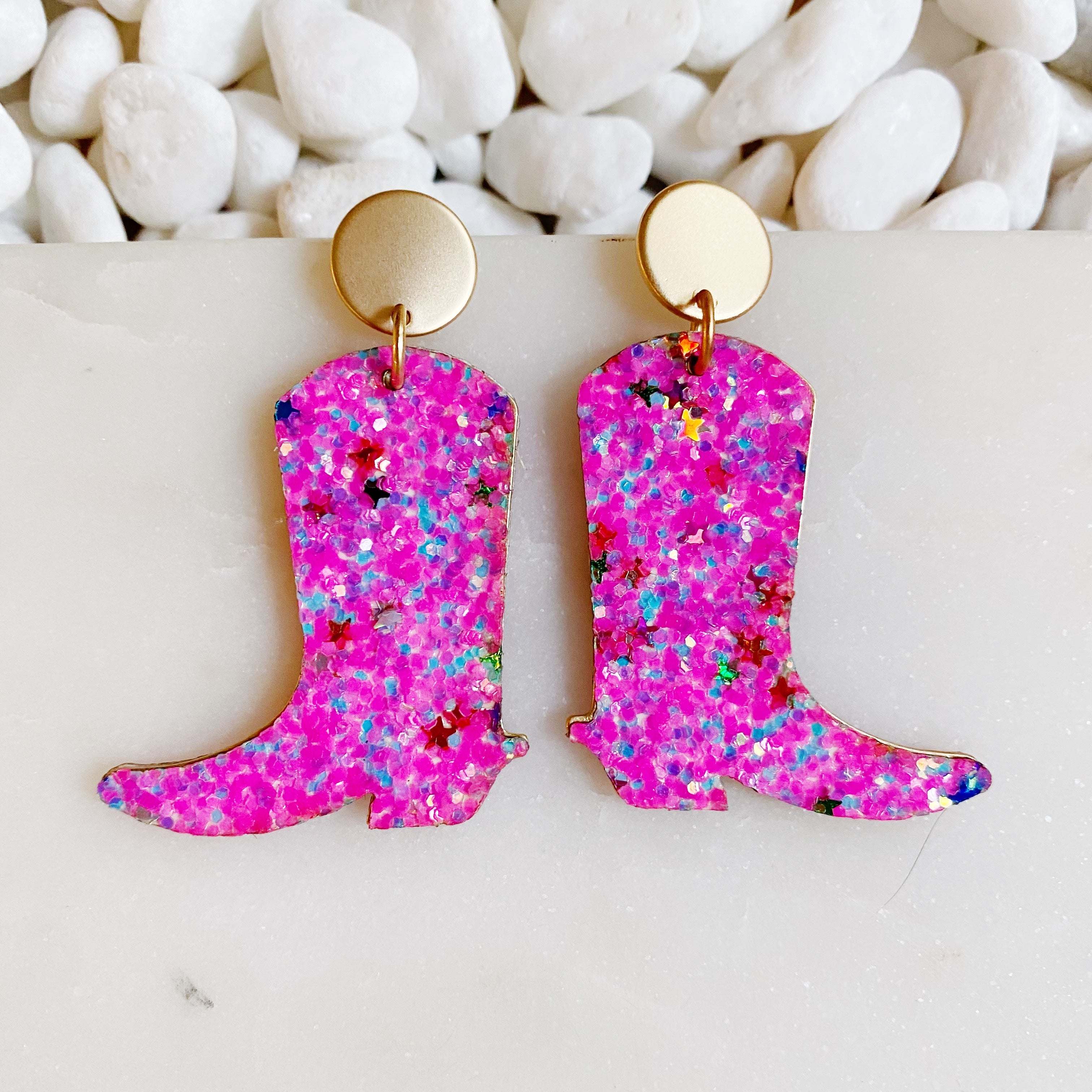 Glittered Up Cowgirl Earrings