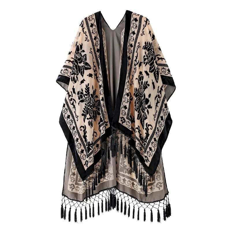 Elegant Boho Burnout Kimono