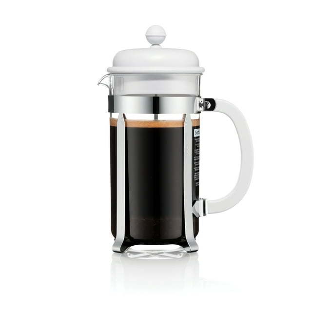 Caffettiera Shatterproof Plastic French Press Coffee Maker, 34 Ounce, White