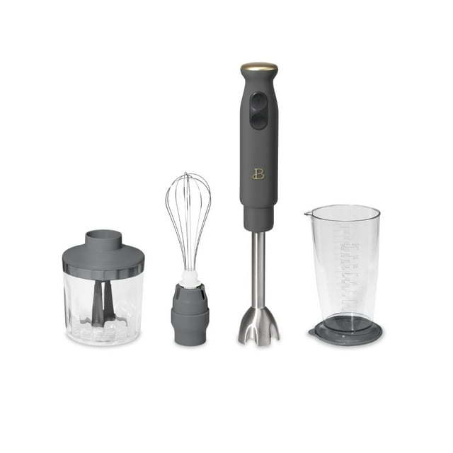 2-Speed Immersion Blender with Chopper & Measuring Cup, Oyster Grey