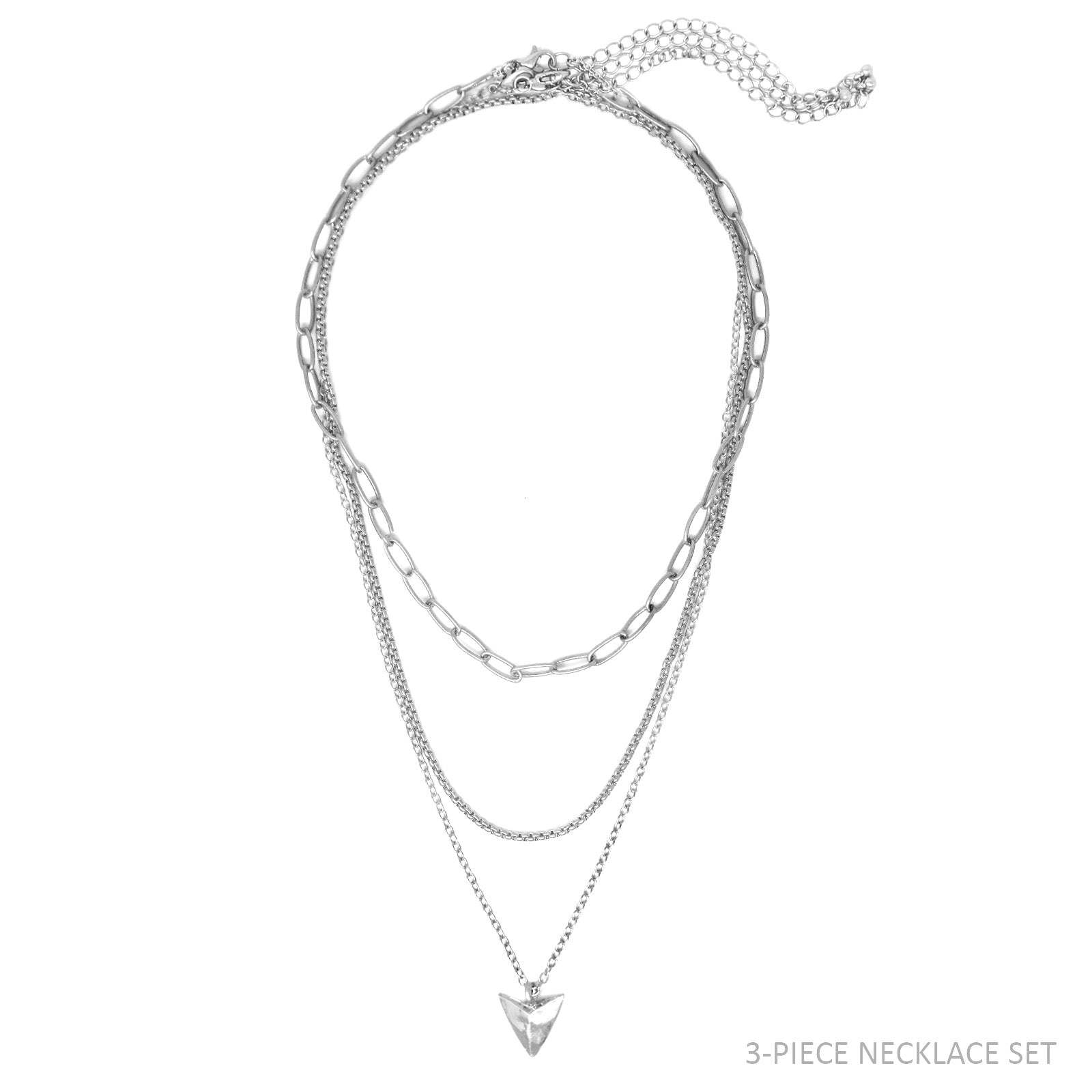 Arrowhead Triple Layered Chain Necklace Set Of 3