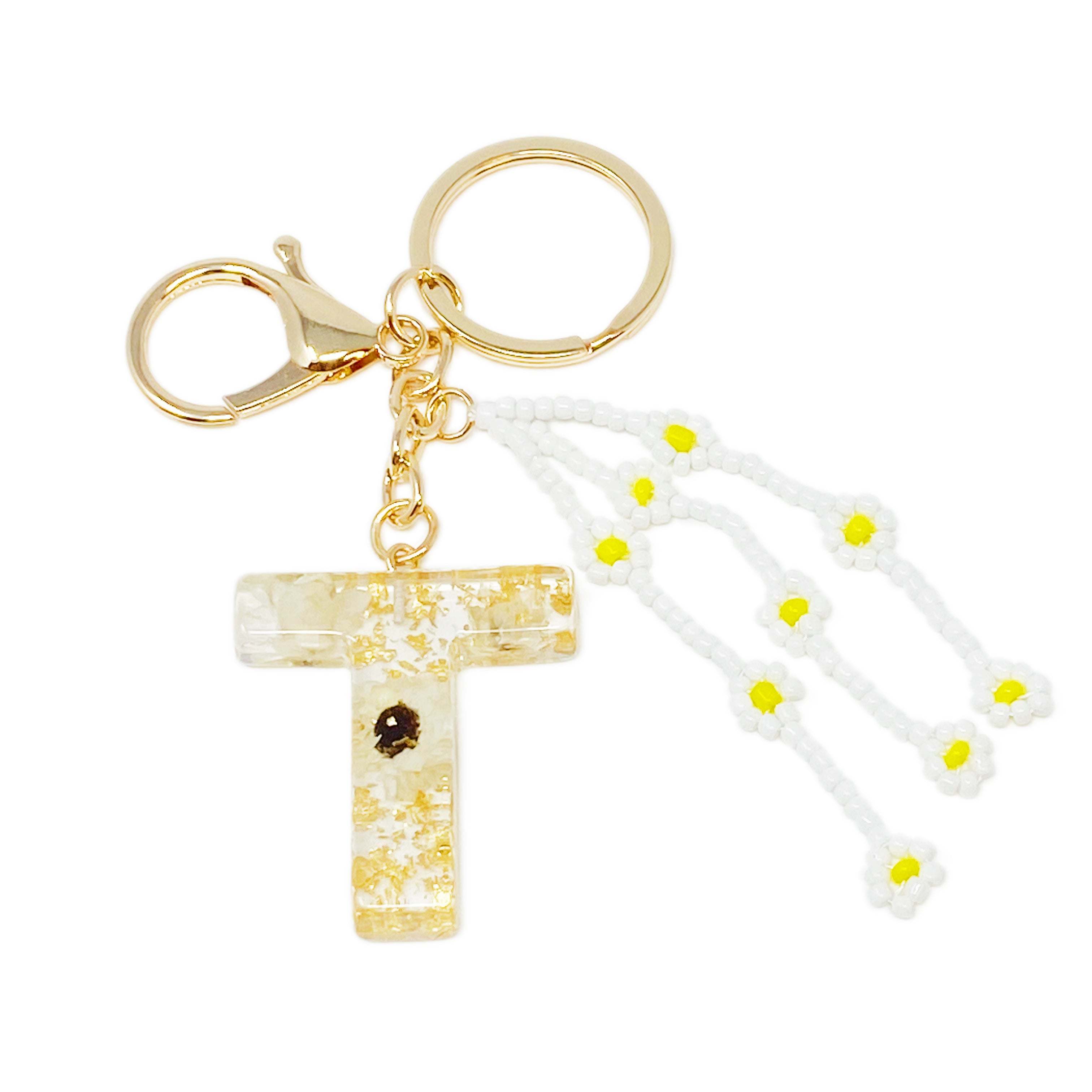 Baby Daisy Initial Key Chain