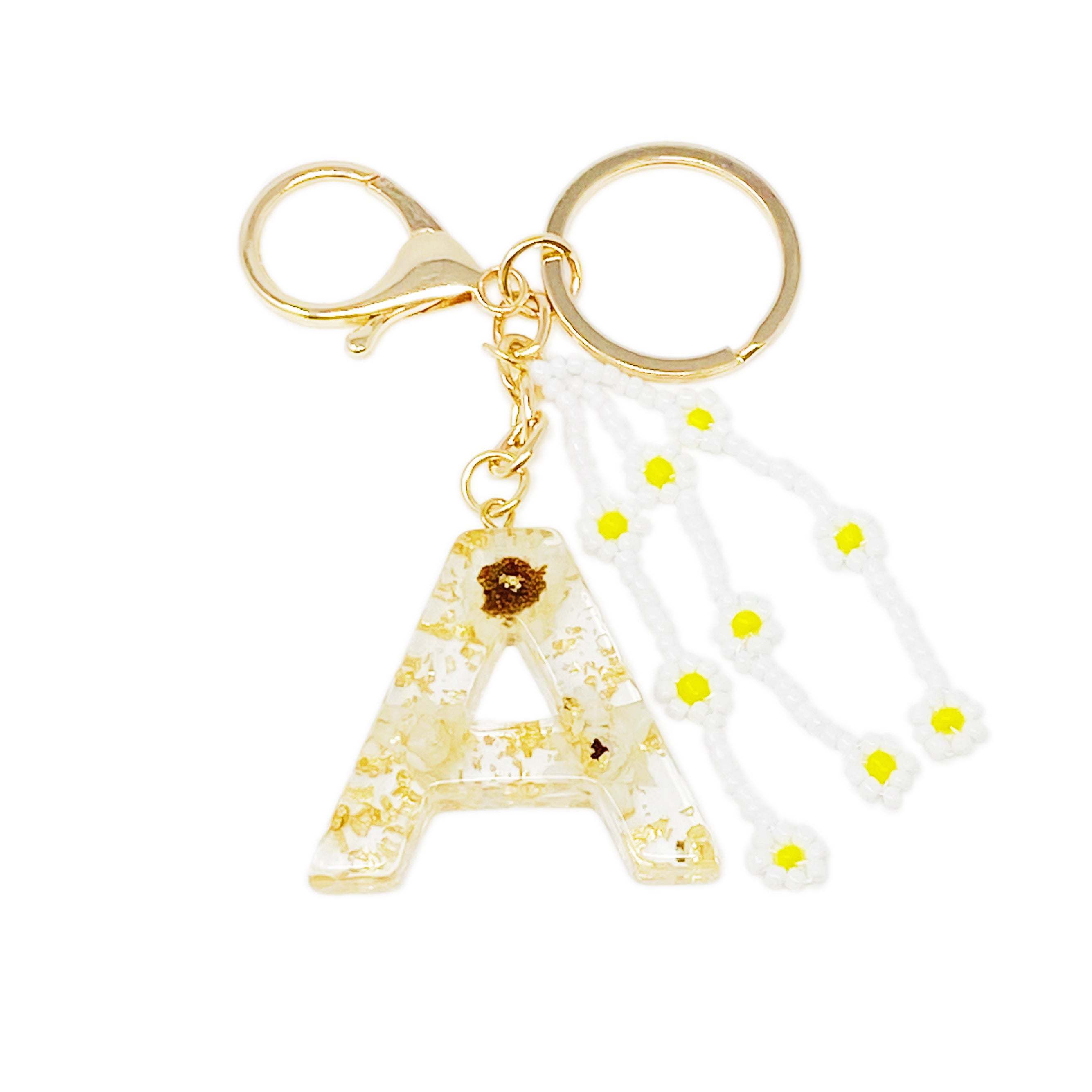 Baby Daisy Initial Key Chain