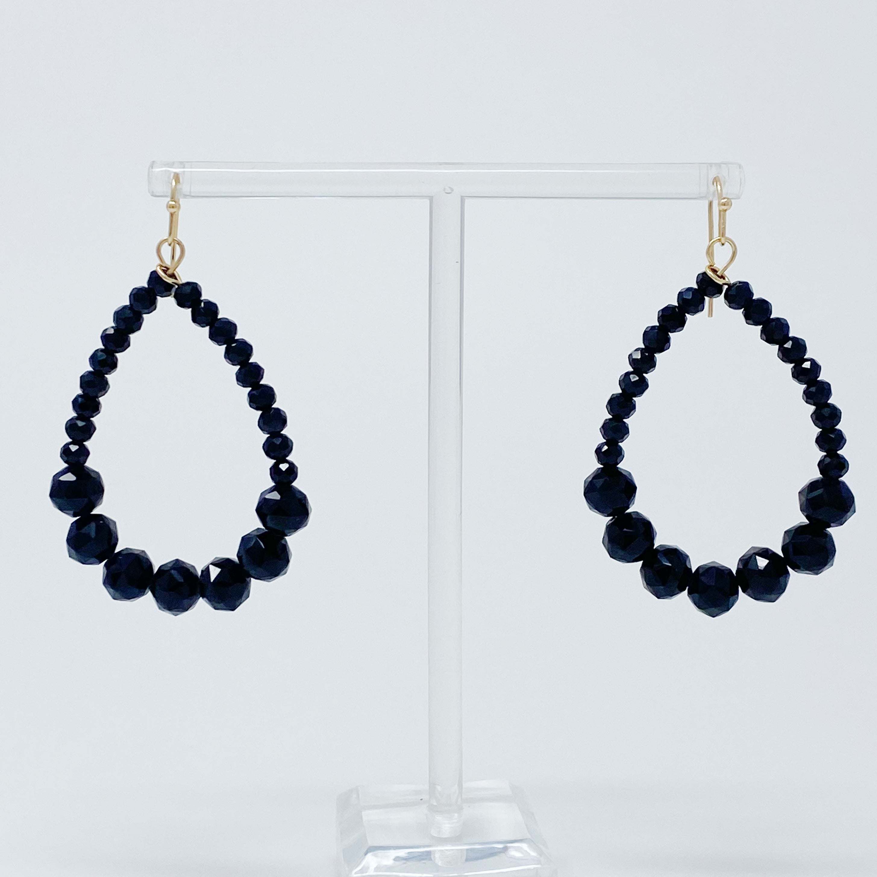 Beaded Teardrop Dangle Earrings