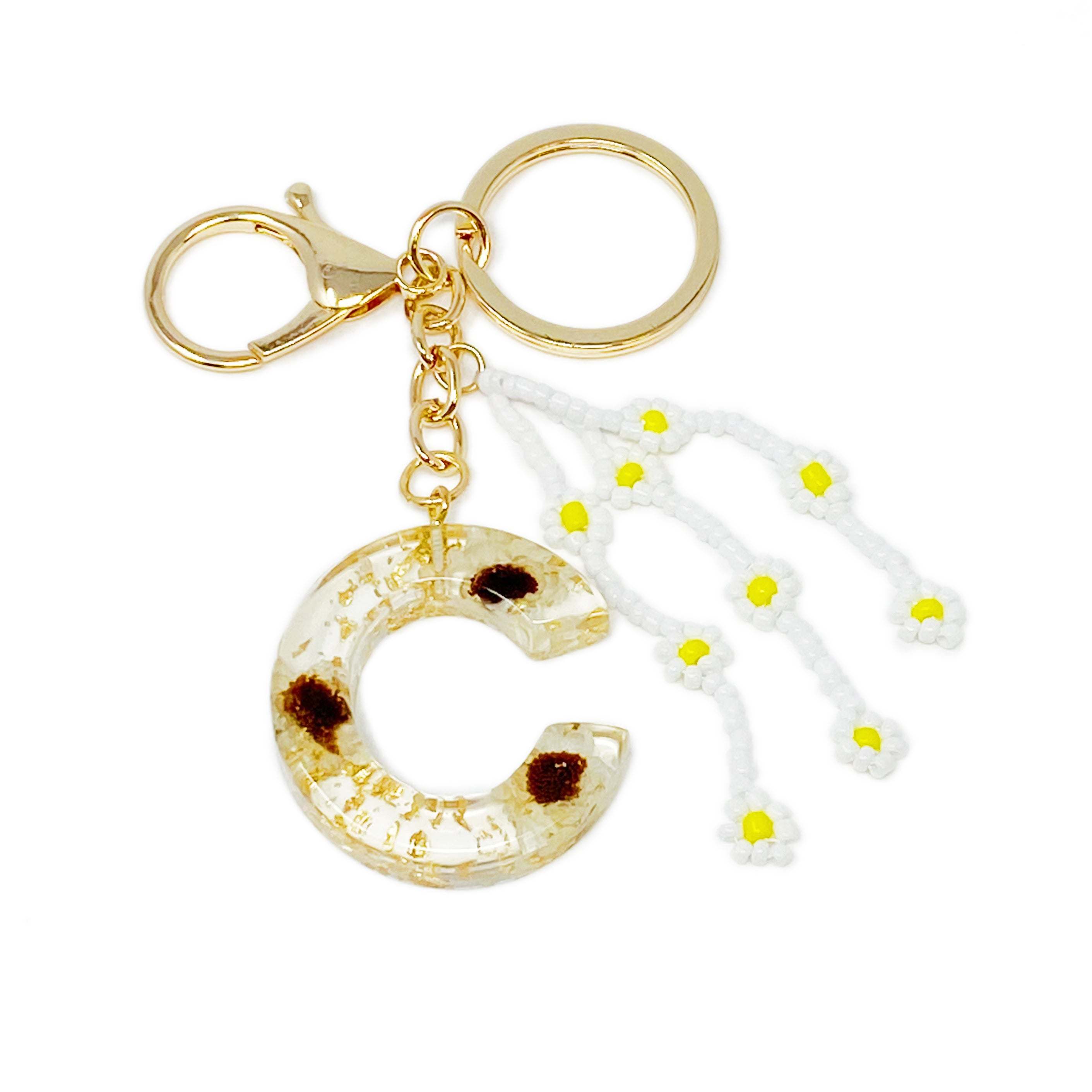 Baby Daisy Initial Key Chain