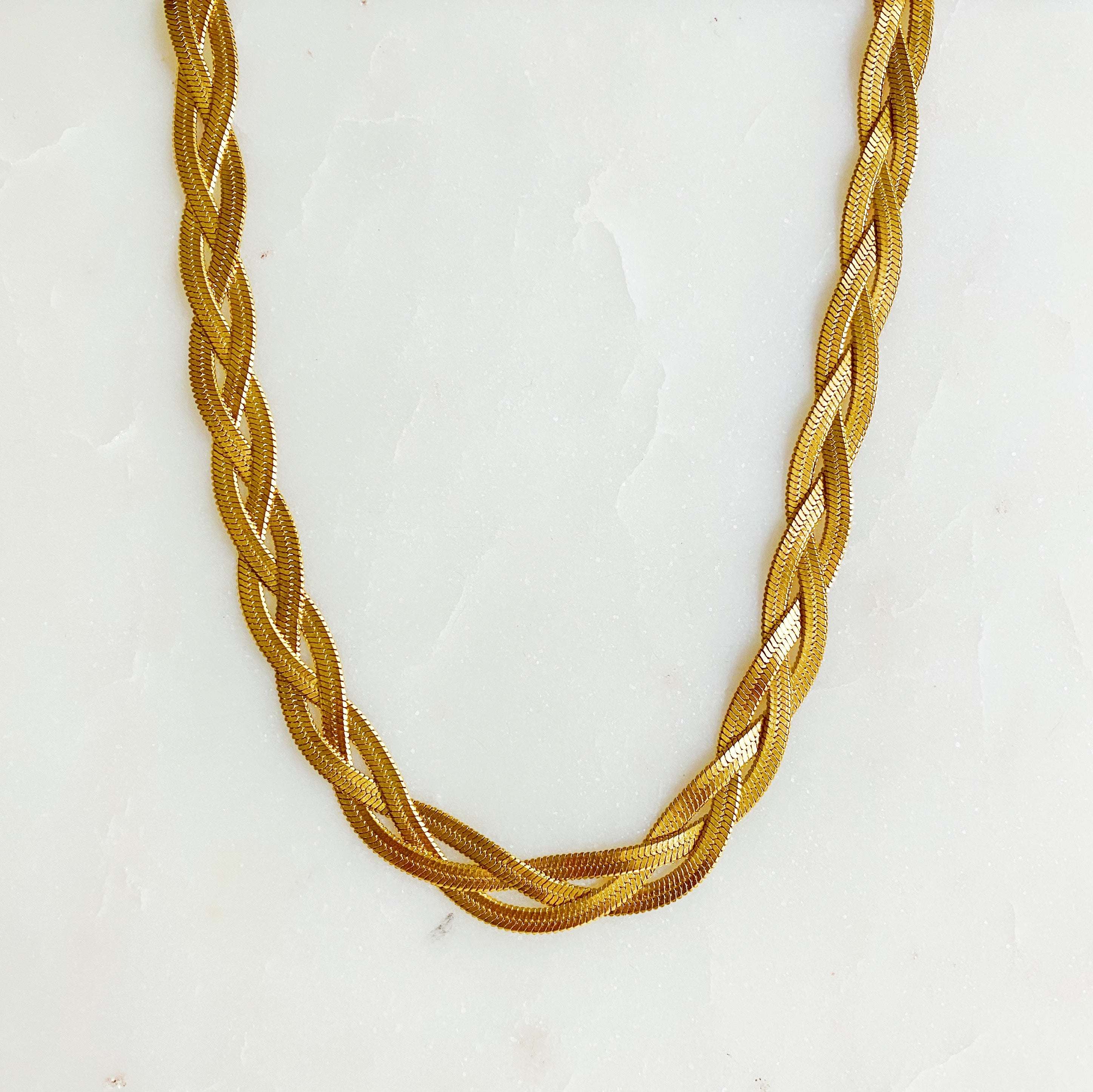 Braided Herringbone Chain Necklace