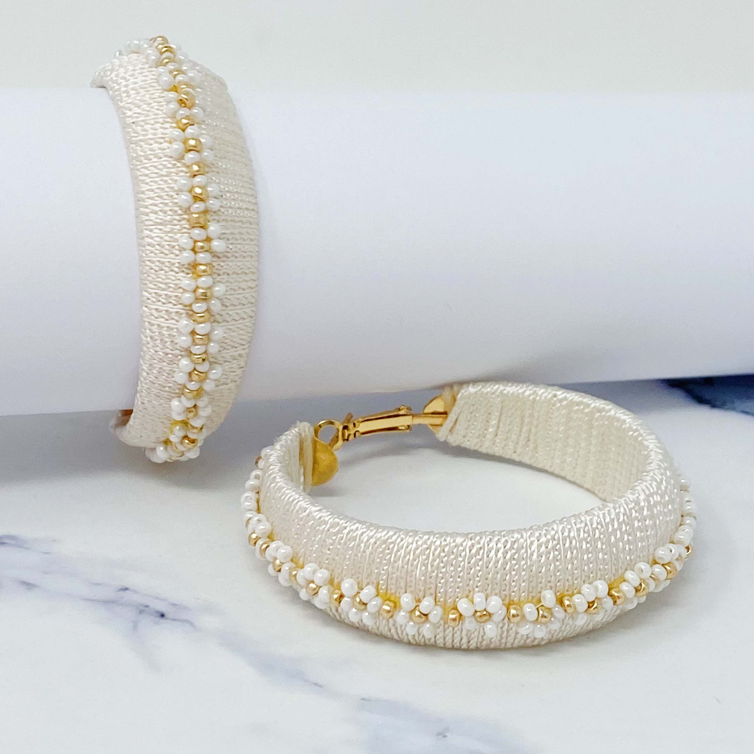 Beaded Hoop Earrings