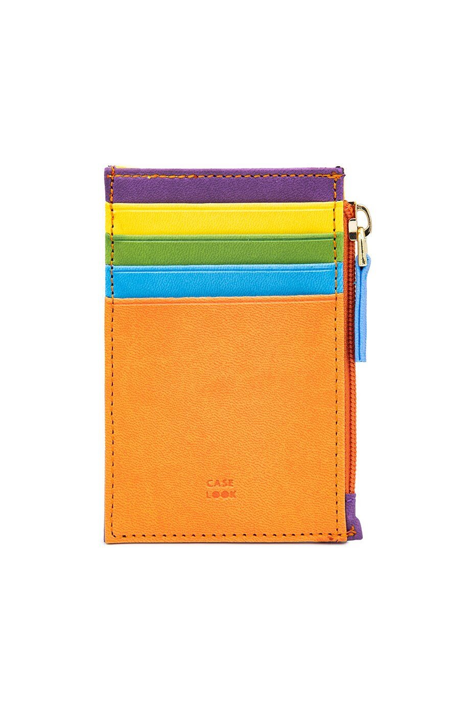 Case Look Women's Orange Zipper Card Holder Sophie 01